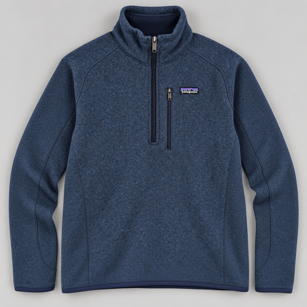 Patagonia Mens Better Sweater 1/4 Zip Fleece Pullover Blue Size Medium 25523